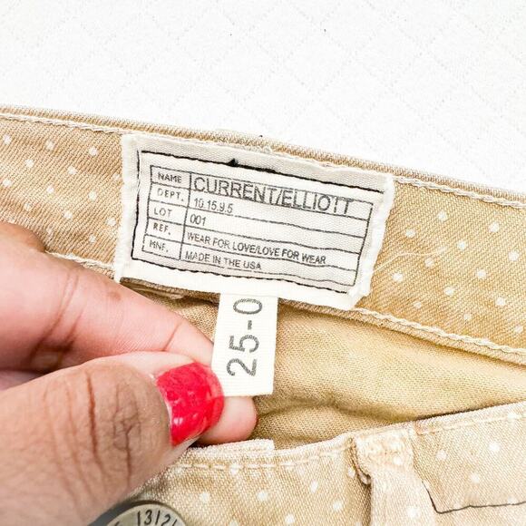 Current Elliott The Stiletto Haystack Skinny Denim Polka Patterned Jeans Size 25 - Picture 4 of 9